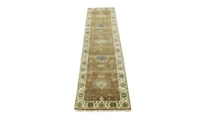 Rust Orange Floral 3X10 Osh Chobi Oriental Runner Rug - 5