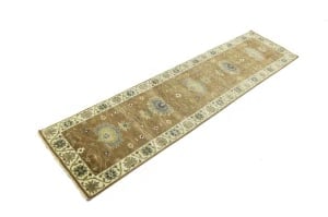 Rust Orange Floral 3X10 Osh Chobi Oriental Runner Rug - 6