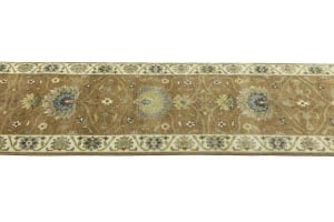Rust Orange Floral 3X10 Osh Chobi Oriental Runner Rug - 8