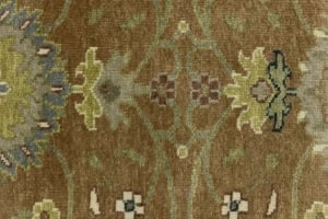 Rust Orange Floral 3X10 Osh Chobi Oriental Runner Rug - 9