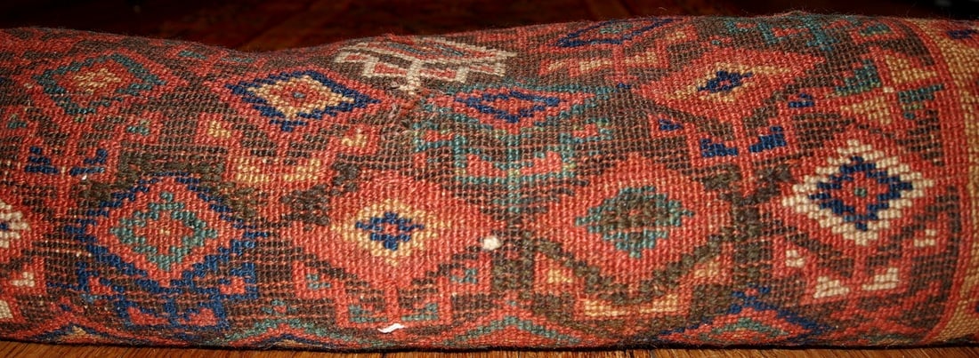 Handmade antique Persian Kurdish runner 3.6' x 17.8' ( 109cm x 542cm ) 1880s - 5