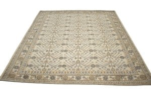 Cream Geometric 8X9 Modern Oriental Rug - 13