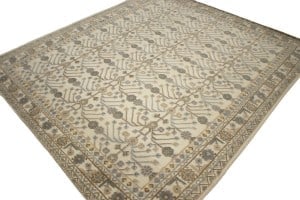 Cream Geometric 8X9 Modern Oriental Rug - 5