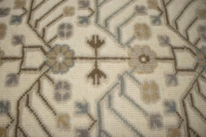 Cream Geometric 8X9 Modern Oriental Rug - 8