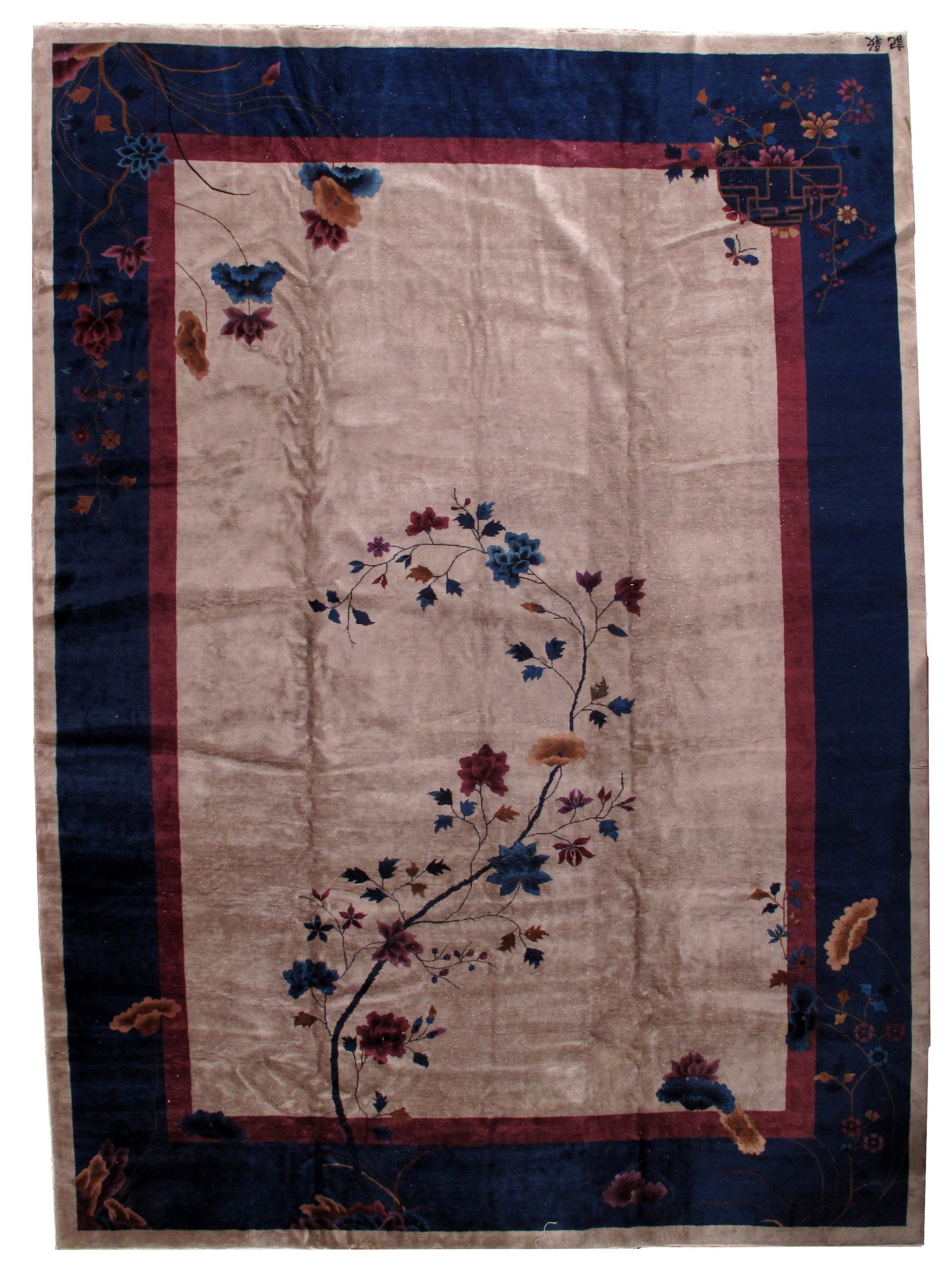 Handmade antique Art Deco Chinese rug 11.4' x 15.8' (347cm x 481cm) 1920s (1 of 12)