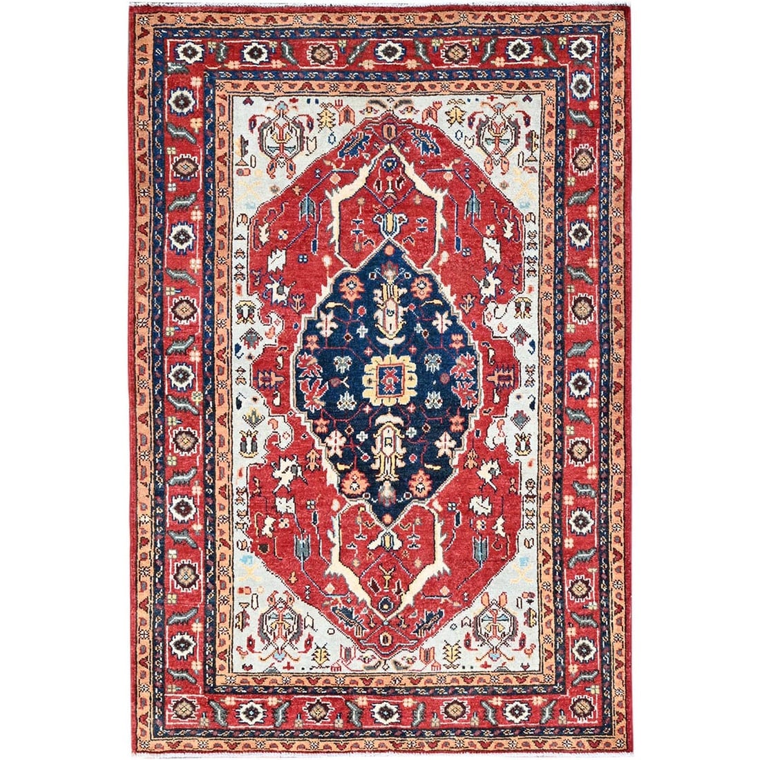 Smoke Gray Hand Knotted Peshawar Seeripe Heris Design Velvety Wool Rug: Title: Smoke Gray Hand Knotted Peshawar Seeripe Heris Design Velvety Wool Rug Description:This is a truly genuine one-of-a-kind. It has been Knotted for months and months in the centuries-old weaving 