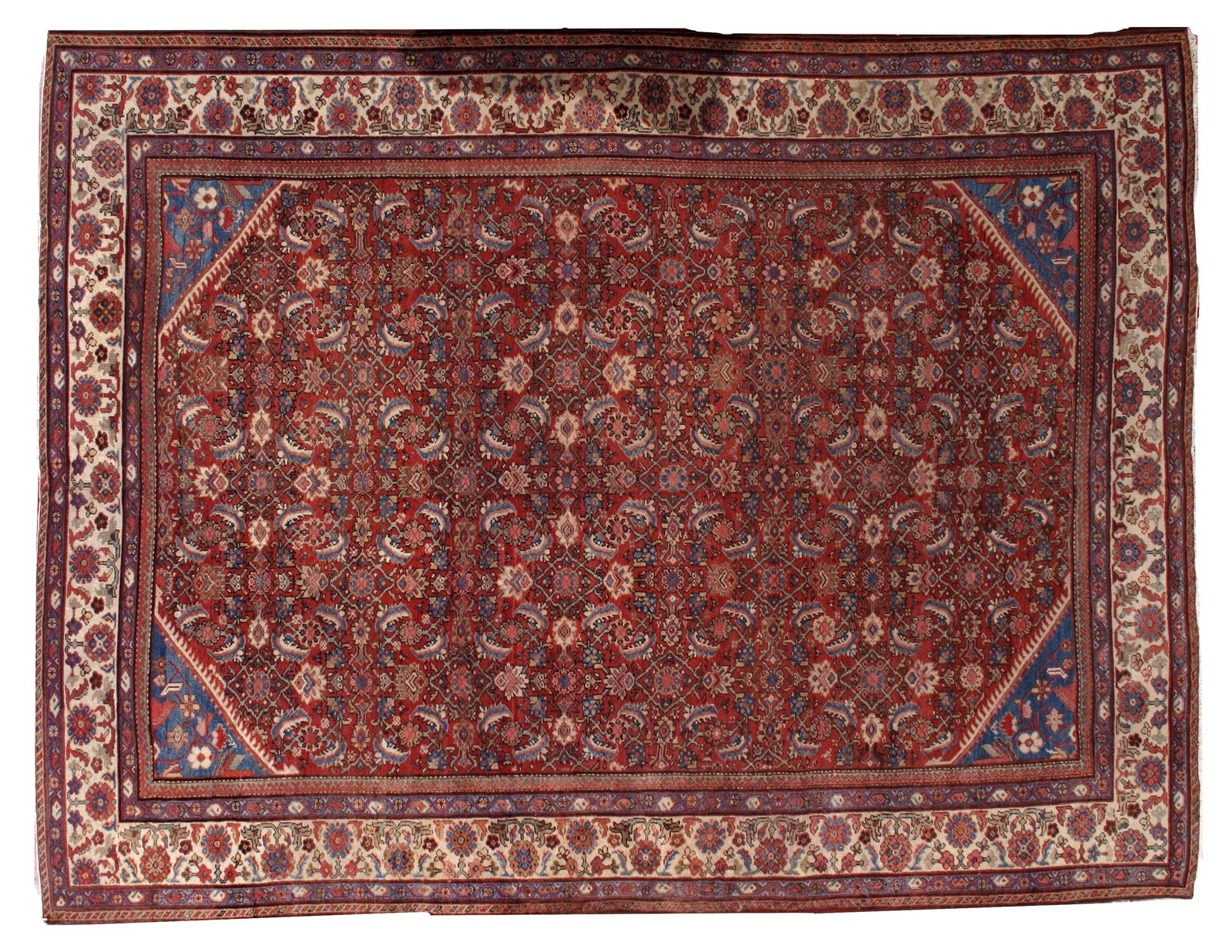Hand made antique Persian Mahal rug 8.9' x 11.7' ( 274cm x 359cm ) 1900 - 10