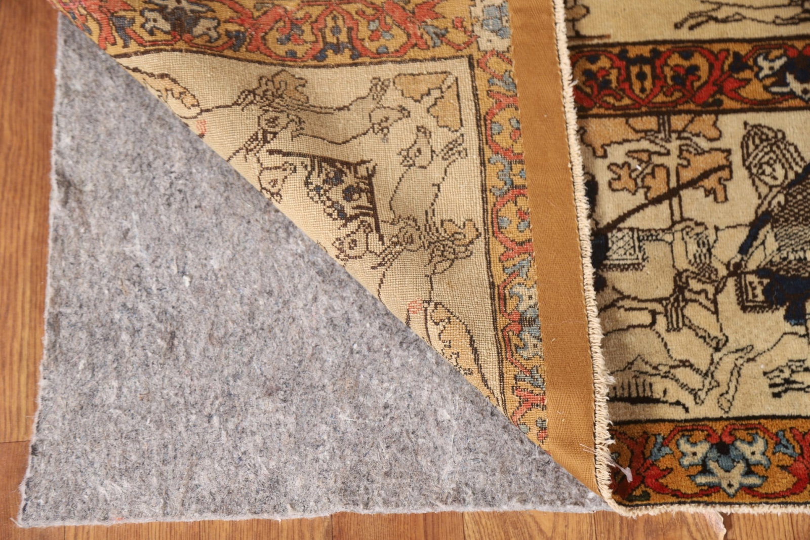 Pre-1900 Vegetable Dye Kashan Mohtasham Persian Rug 5x7 - 6