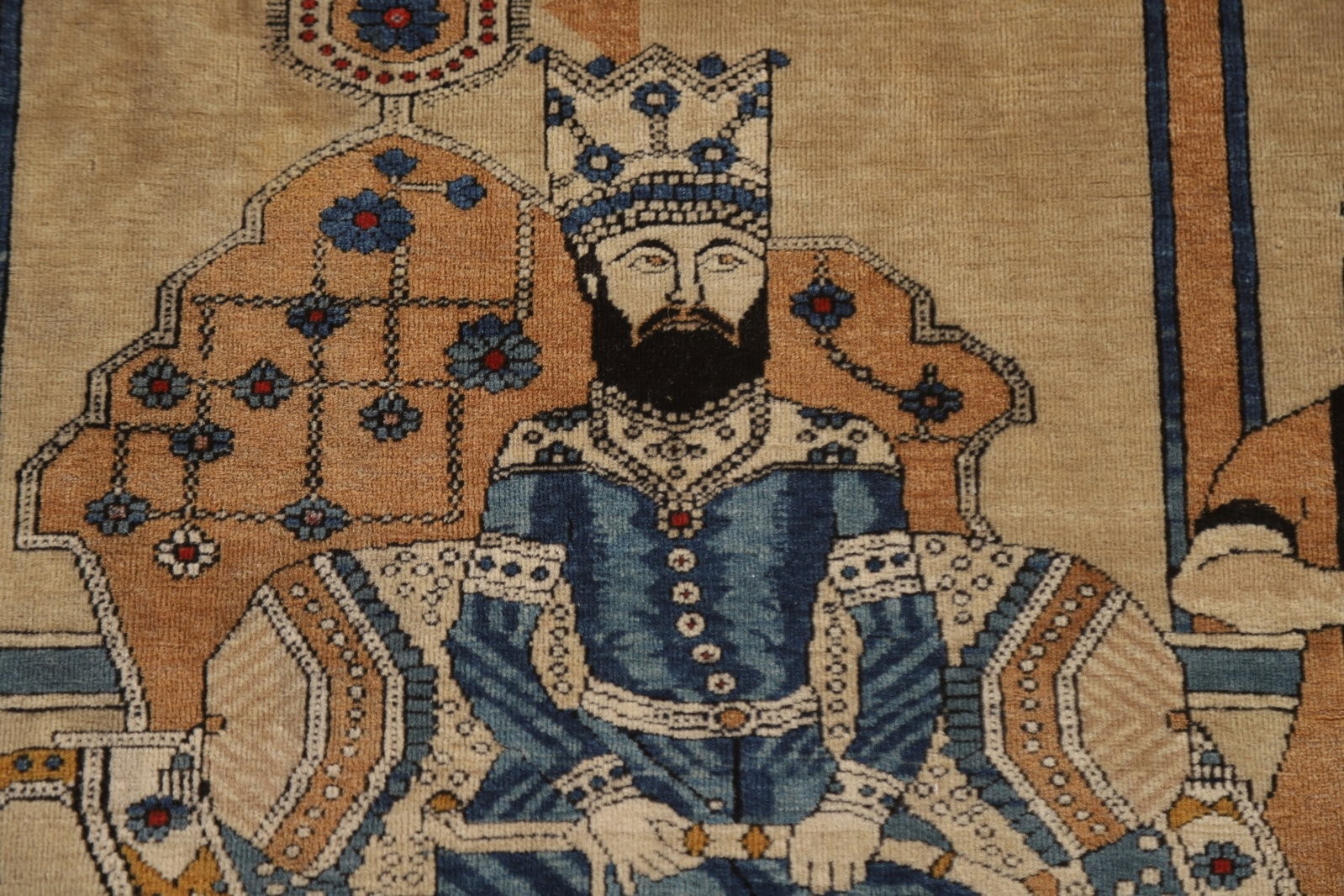 Pre-1900 Vegetable Dye Kashan Mohtasham Persian Rug 5x7 - 7