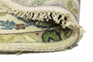 Cream Floral 10X10 Osh Chobi Peshawar Oriental Round Rug - 11