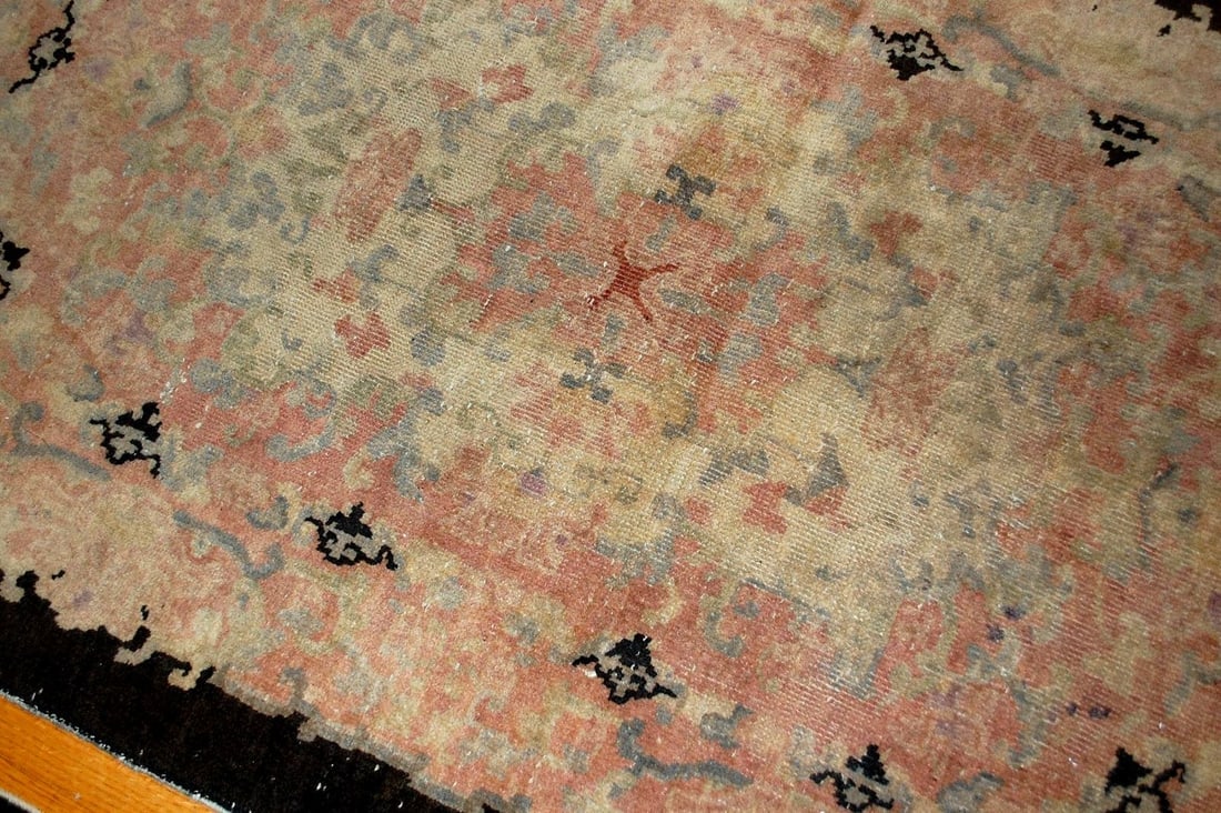 Handmade antique Art Deco Chinese rug 2.10' x 4.9' ( 89cm x 149cm ) 1920 - 3