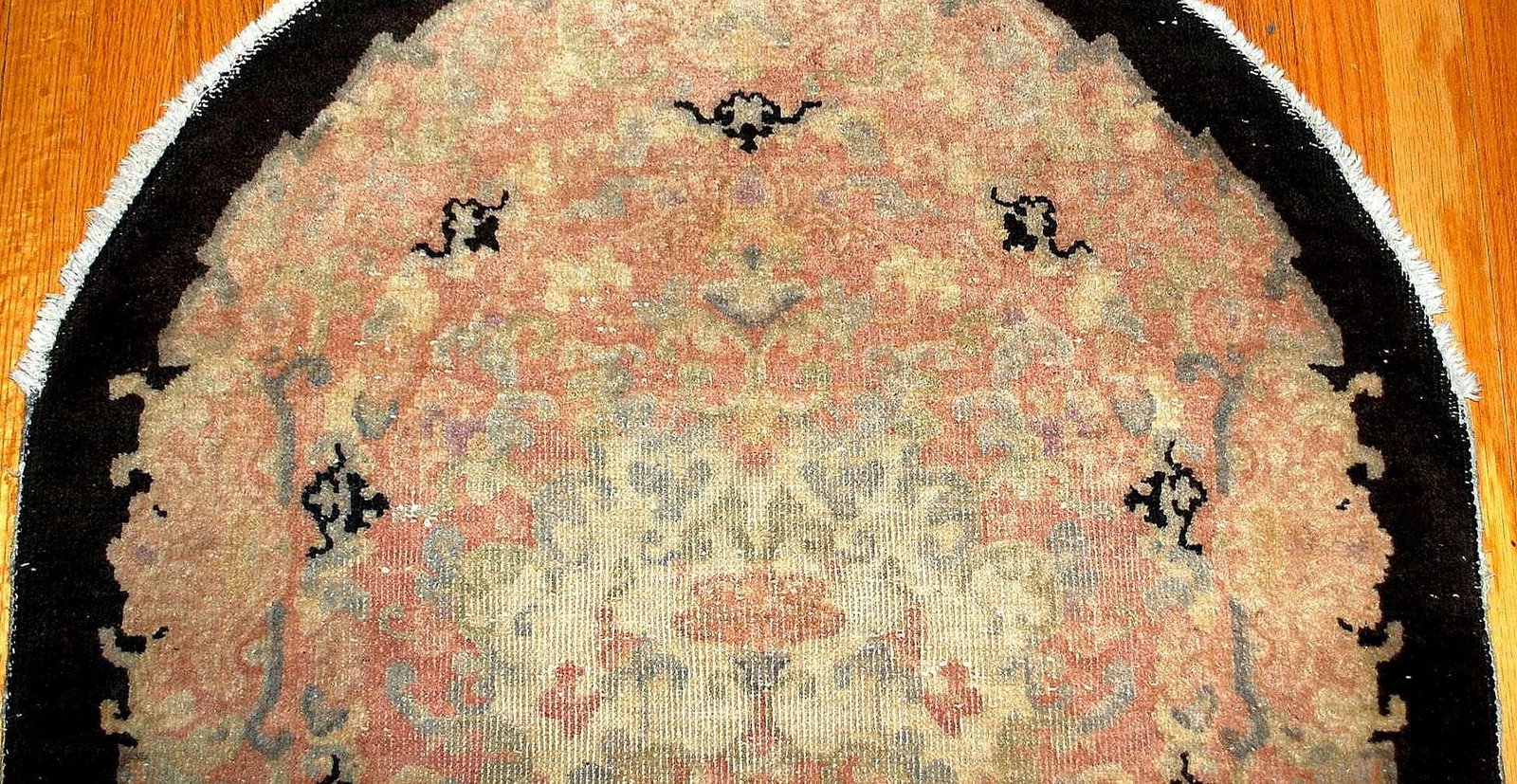 Handmade antique Art Deco Chinese rug 2.10' x 4.9' ( 89cm x 149cm ) 1920 - 4