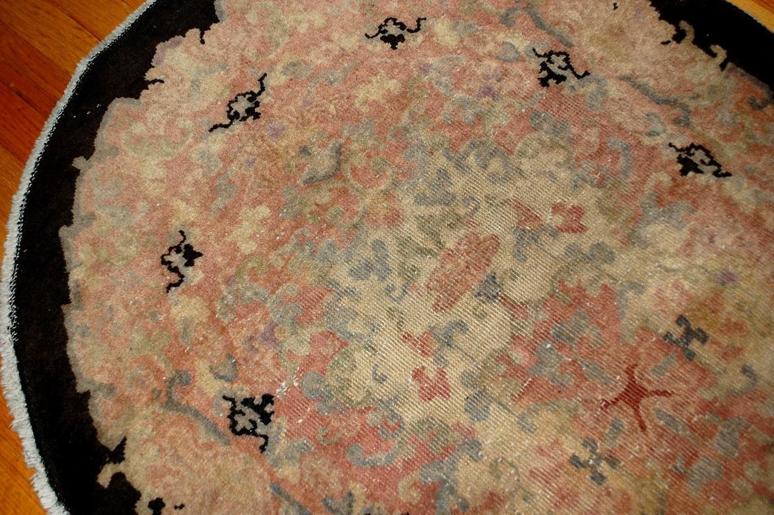 Handmade antique Art Deco Chinese rug 2.10' x 4.9' ( 89cm x 149cm ) 1920 - 5
