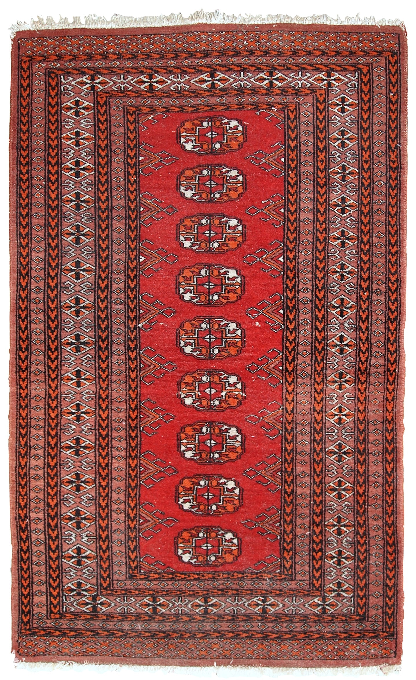 Handmade vintage Pakistani Lahore rug 2.6' x 4.2' (80cm x 130cm) 1960s (1 of 8)