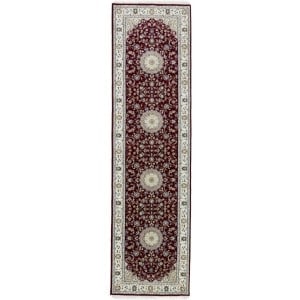 Red Floral 3X10 Indo-Nain Oriental Runner Rug (1 of 17)