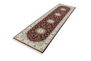 Red Floral 3X10 Indo-Nain Oriental Runner Rug - 4