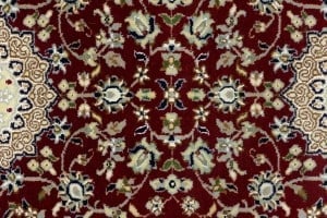 Red Floral 3X10 Indo-Nain Oriental Runner Rug - 9