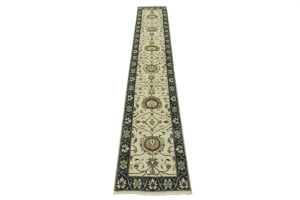 Cream Floral 2'5X13'4 Osh Chobi Peshawar Oriental Runner Rug - 11