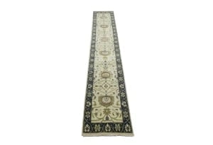 Cream Floral 2'5X13'4 Osh Chobi Peshawar Oriental Runner Rug - 12