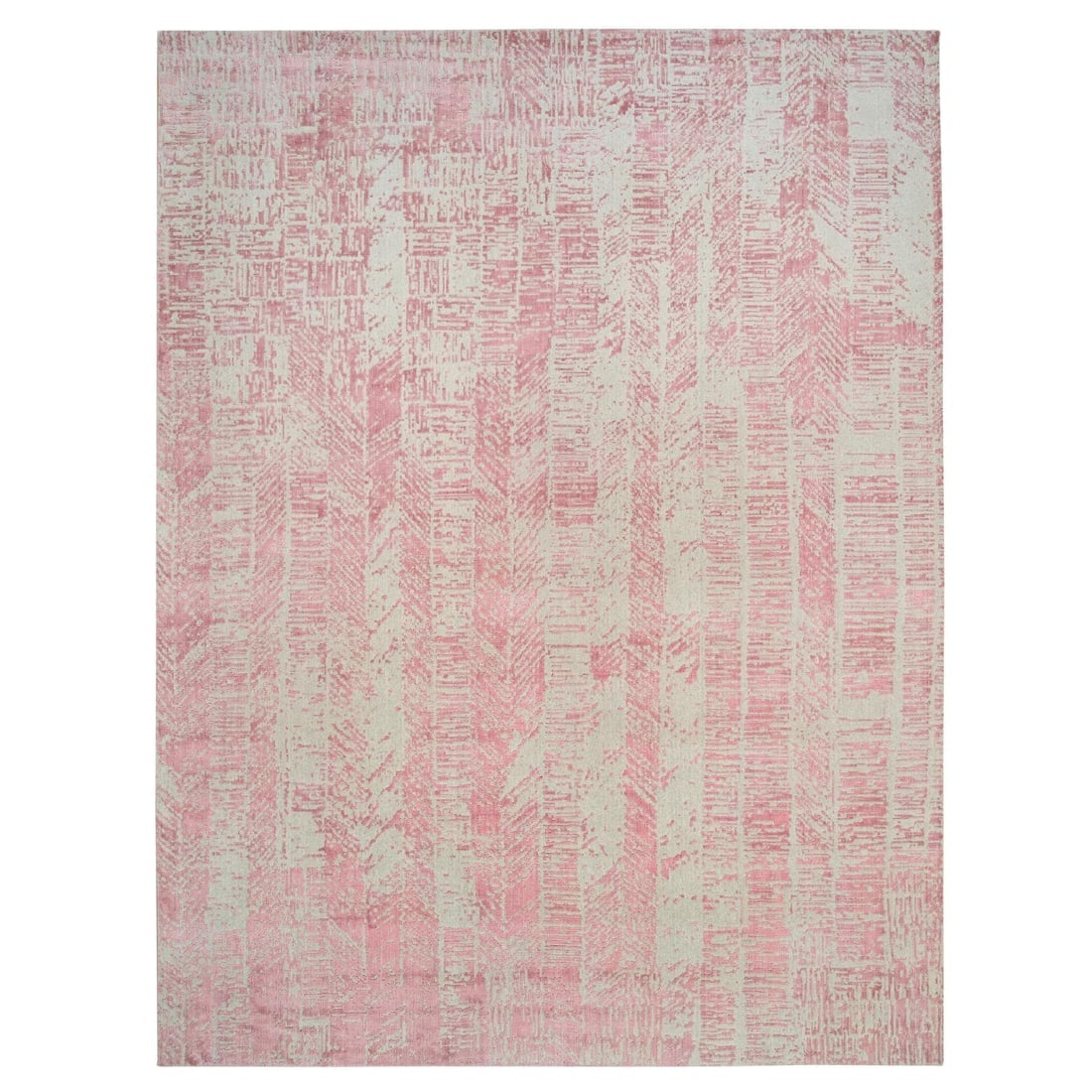 Rose Pink, Jacquard Hand Loomed, Wool and Art Silk, Oversized Rug (1 of 11)