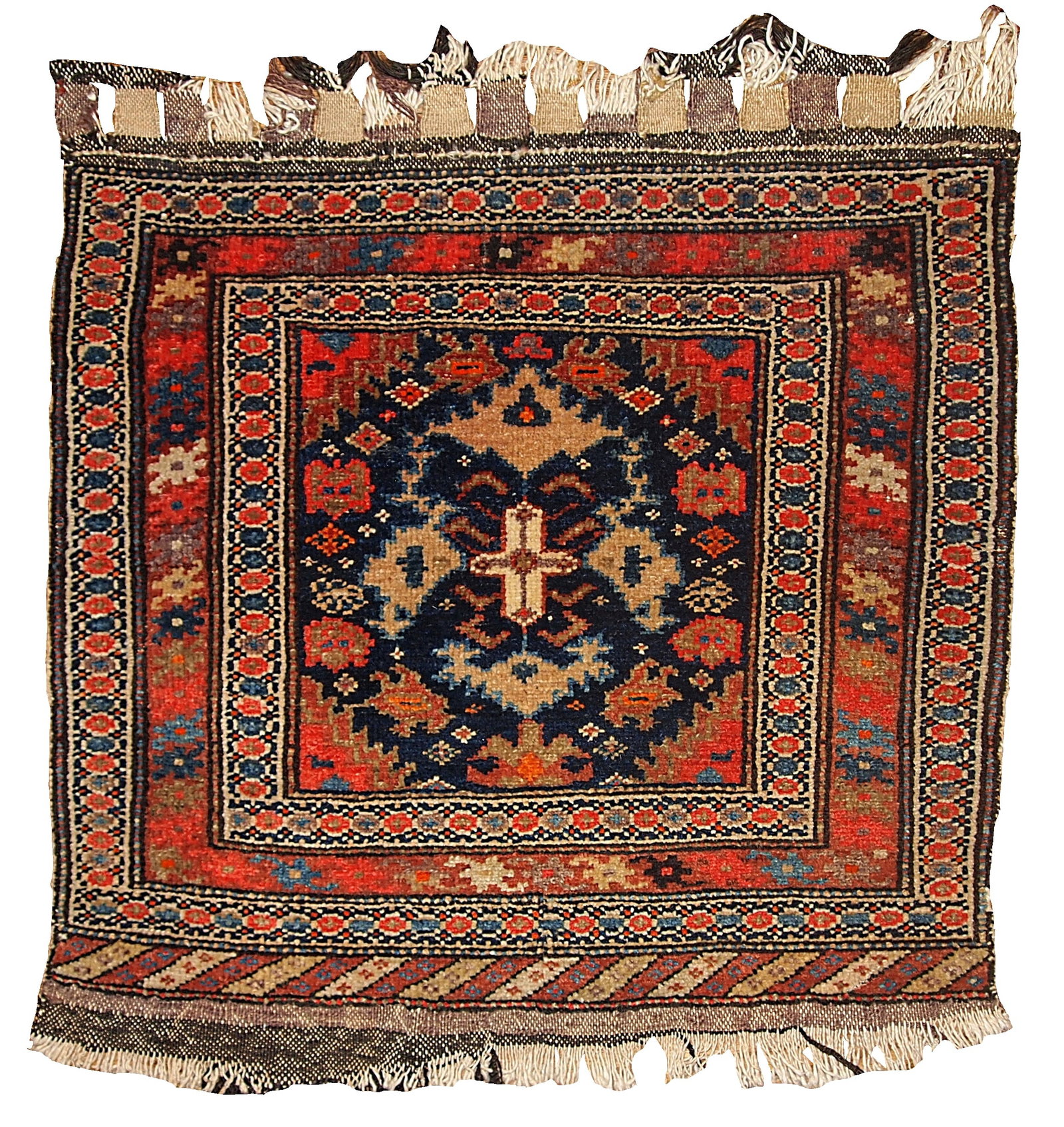 Handmade antique collectible Persian Malayer bag face 2' x 2.3' ( 61cm x 70cm) 1900s: Title: Handmade antique collectible Persian Malayer bag face 2' x 2.3' ( 61cm x 70cm) 1900s Origin:Middle East Dimensions: 2' x 2.3' ( 61cm x 70cm ) Materials:wool Year:1900s Description:Handmade vint