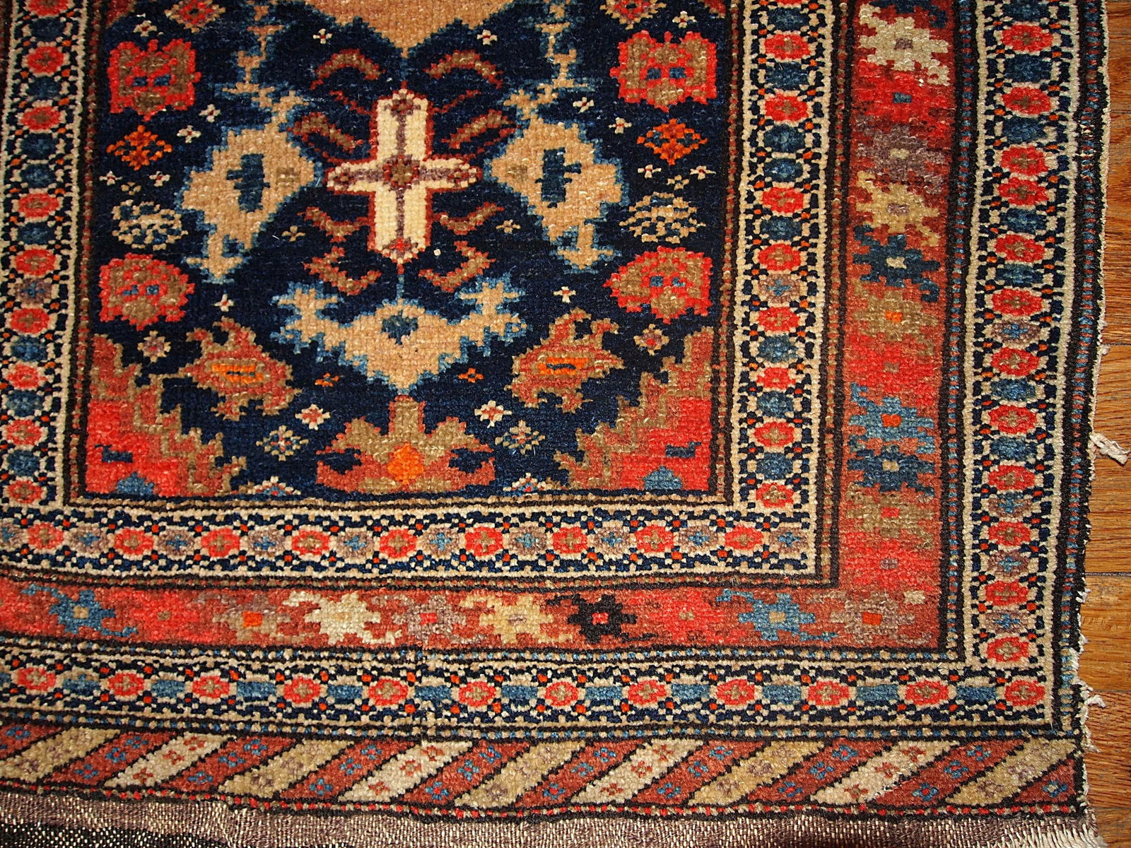 Handmade antique collectible Persian Malayer bag face 2' x 2.3' ( 61cm x 70cm) 1900s - 2