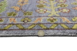 Silver Floral Traditional 10X14 Osh Chobi Oriental Rug - 11