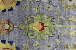 Silver Floral Traditional 10X14 Osh Chobi Oriental Rug - 4
