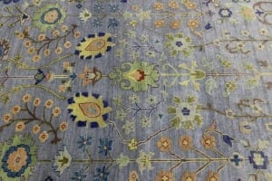 Silver Floral Traditional 10X14 Osh Chobi Oriental Rug - 5