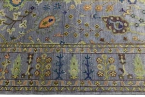 Silver Floral Traditional 10X14 Osh Chobi Oriental Rug - 6