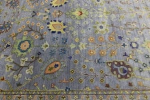 Silver Floral Traditional 10X14 Osh Chobi Oriental Rug - 7