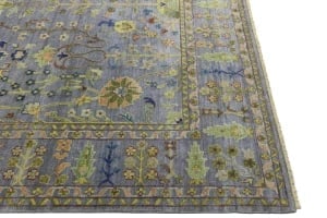 Silver Floral Traditional 10X14 Osh Chobi Oriental Rug - 8