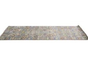 Silver Floral 2'6X8 Oushak Chobi Oriental Runner Rug - 11