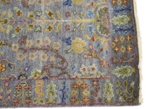 Silver Floral 2'6X8 Oushak Chobi Oriental Runner Rug - 13