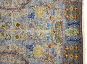 Silver Floral 2'6X8 Oushak Chobi Oriental Runner Rug - 14