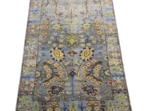 Silver Floral 2'6X8 Oushak Chobi Oriental Runner Rug - 17