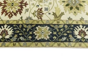 Cream Floral 10X14 Oushak Chobi Oriental Rug - 11