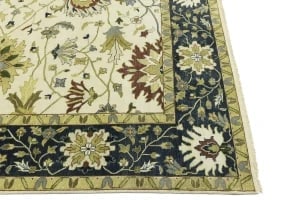 Cream Floral 10X14 Oushak Chobi Oriental Rug - 12