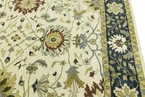 Cream Floral 10X14 Oushak Chobi Oriental Rug - 13