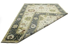 Cream Floral 10X14 Oushak Chobi Oriental Rug - 18