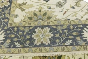 Cream Floral 10X14 Oushak Chobi Oriental Rug - 19