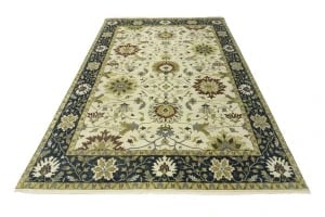 Cream Floral 10X14 Oushak Chobi Oriental Rug - 3