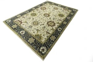 Cream Floral 10X14 Oushak Chobi Oriental Rug - 4