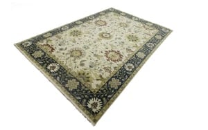 Cream Floral 10X14 Oushak Chobi Oriental Rug - 6