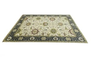 Cream Floral 10X14 Oushak Chobi Oriental Rug - 7