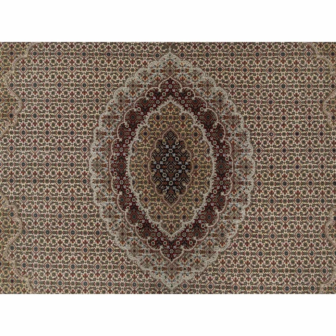 Photon White, Super Mahi, Hand Knotted, Wool Silk, 250 KPSI Rug - 8
