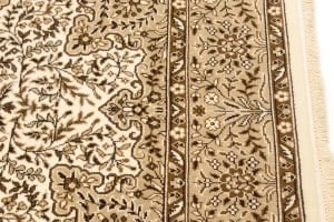 Cream Floral Kirman 4X6 Oriental Rug - 10