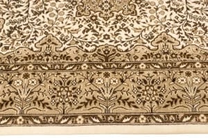 Cream Floral Kirman 4X6 Oriental Rug - 11