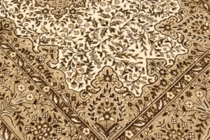 Cream Floral Kirman 4X6 Oriental Rug - 12