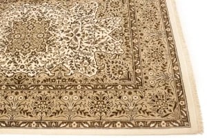 Cream Floral Kirman 4X6 Oriental Rug - 15